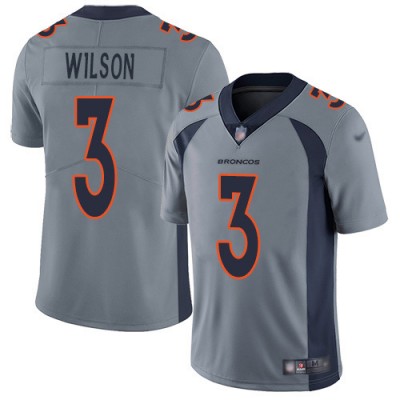Nike Denver Broncos #3 Russell Wilson Gray Men's Stitched NFL Limited Inverted Legend Jersey